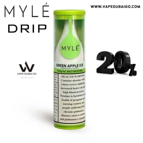 Myle Drip 2500 Puffs Disposable Vape _ Green Apple ICE | Myle Dubai